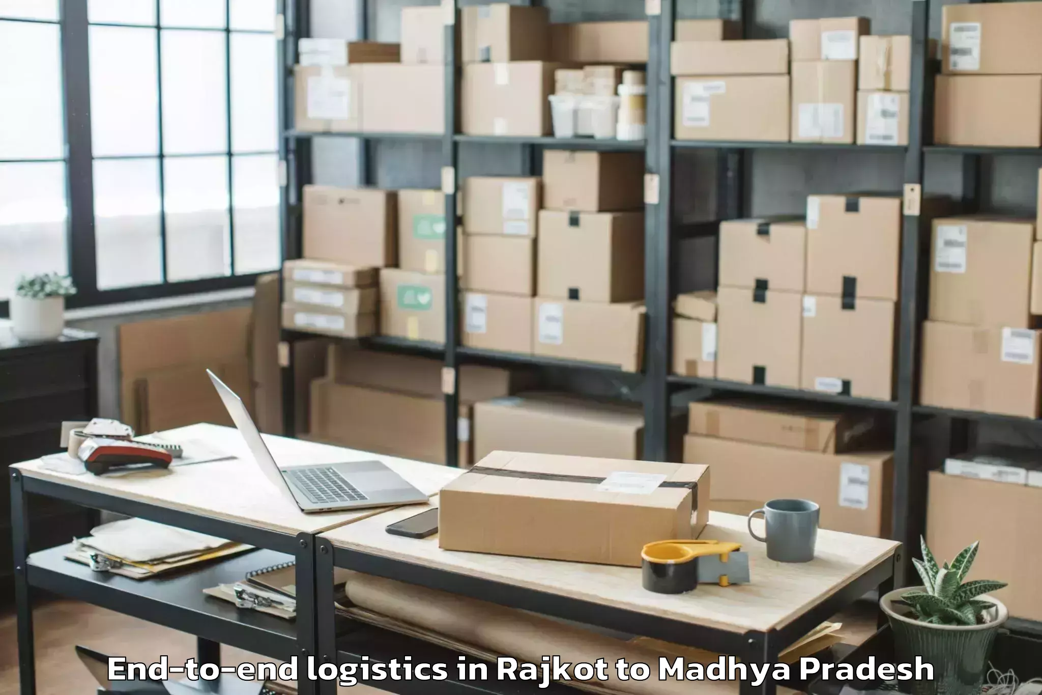 Professional Rajkot to Lnct University Bhopal End To End Logistics